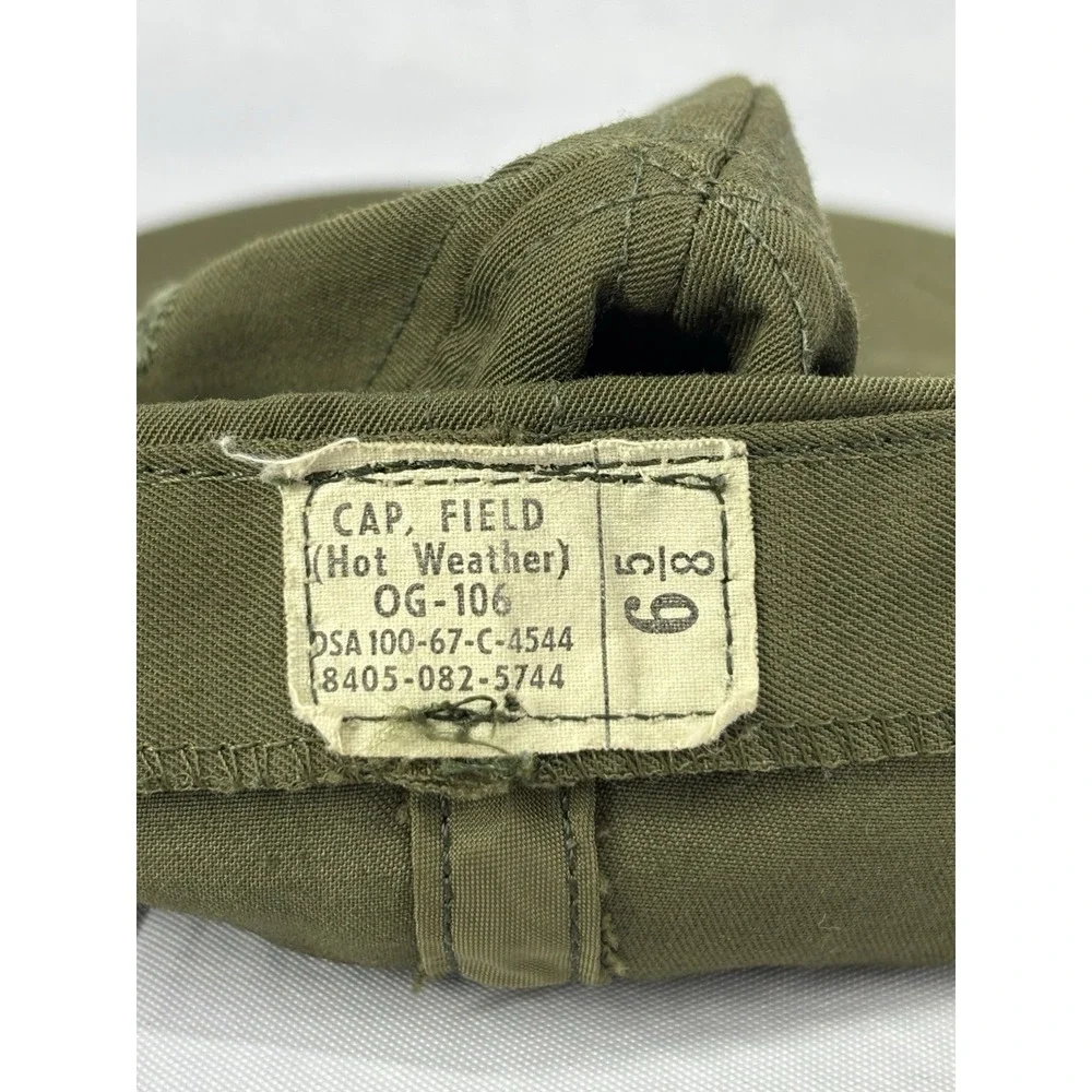 Vietnam Era US Military OG-106 Hot Weather Field Hat Cap Vintage Size 6 5/8